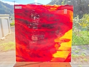 #540　YGアンキャット　レッド/ベージュ　サイズ：約310ｘ300ｍｍ