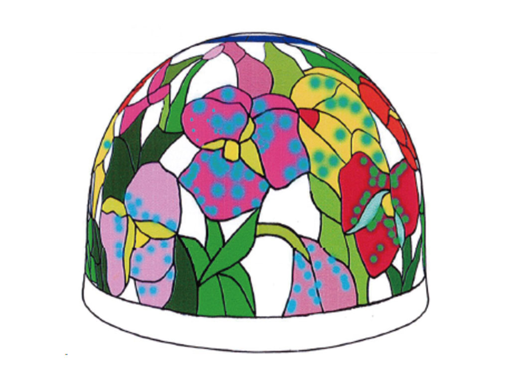 【受注生産品】ステンドグラス型 Fモールド FRP製 9インチ　パンジー_313