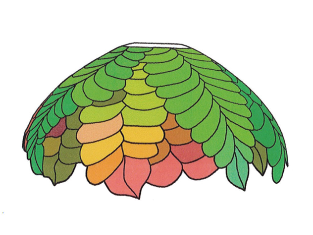 【受注生産品】ステンドグラス型 Fモールド FRP製 14インチ　シダ_B-1