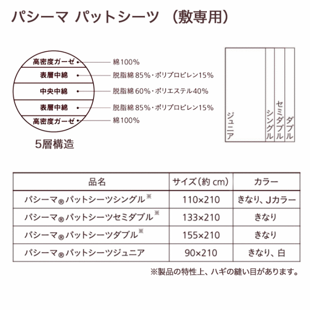 パシーマ 敷きパッド シングル パットシーツ 旧名サニセーフ