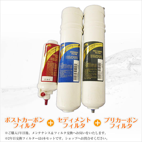 交換用フィルター3本セット】逆浸透膜浄水器 テレサ クリア アイス 1年