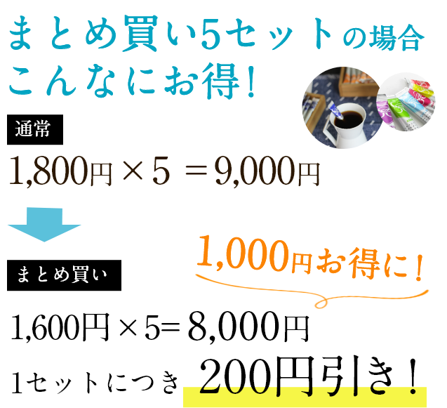 まとめ買い5セットの場合こんなにお得！