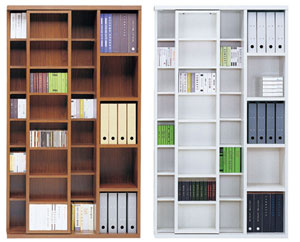 本屋のスライド書棚 これ一台で全部収納。完成品スライド書棚・ワイド