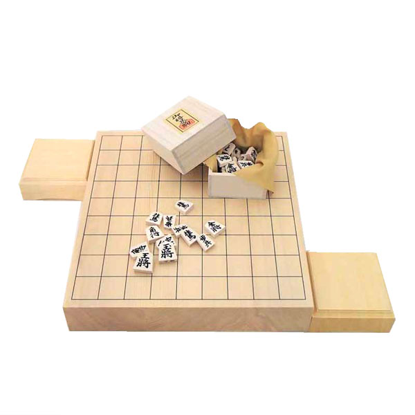 本榧 将棋盤 将棋駒セット ヘソ付き 囲碁盤セット 完全収納式囲碁