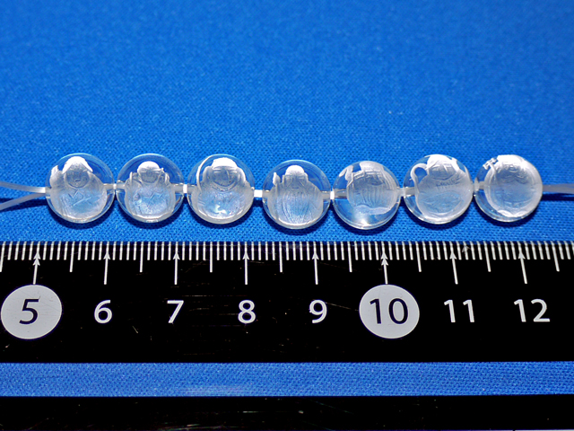 七福神彫刻ビーズ　水晶10ミリ×7粒セット　【定型外可】
