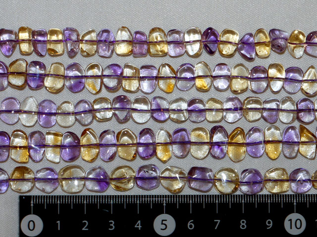 アメジスト・シトリンのコンビ　約10ミリ×8ミリのさざれ石　【bz-amecit】【定型外可】