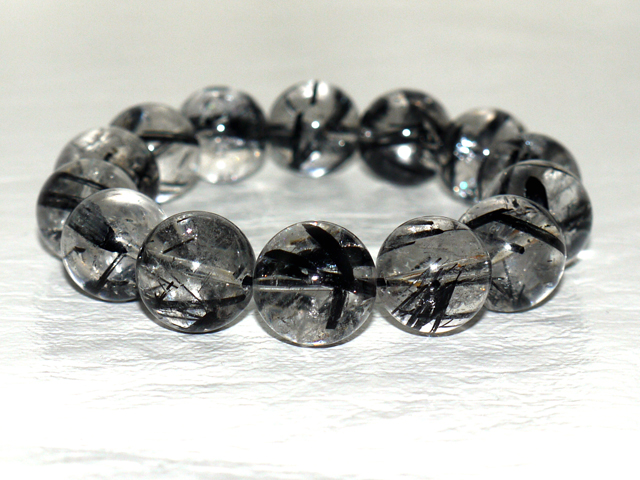 ブラックルチルブレスレット　15ミリ粒  約20ｃｍ