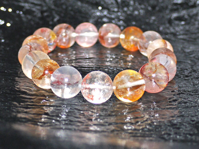 ヘマタイト＆カルサイト イン クオーツ ブレスレット 12ミリ