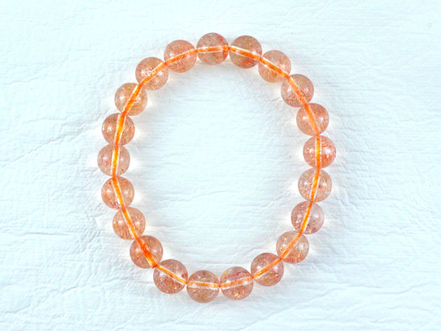 オレンジストロベリークオーツ　ブレスレット　9ミリ