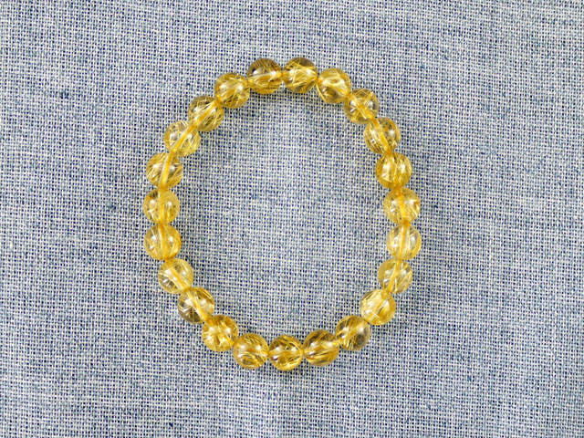 ゴールドルチルクオーツ　ブレスレット　8ミリ　【br-0192-goldrutile】