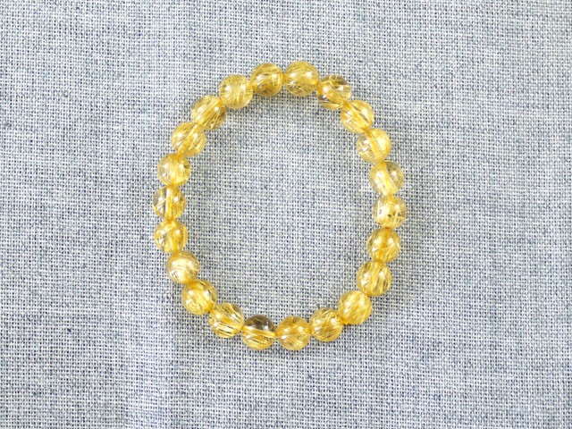 ゴールドルチルクオーツ　ブレスレット　8ミリ　【br-0193-goldrutile】
