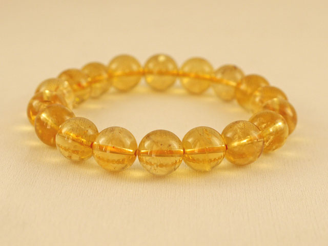 シトリン（天然） ブレスレット 11ミリ　【br-0219-citrine11mm】
