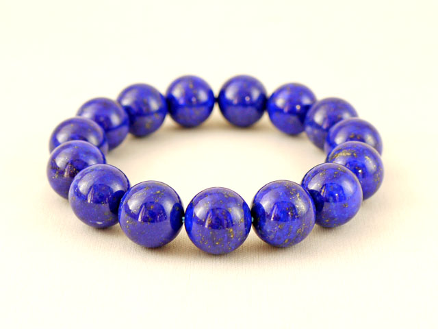 ラピスラズリ ブレスレット 14ミリ　【br-0221-lapis14mm】