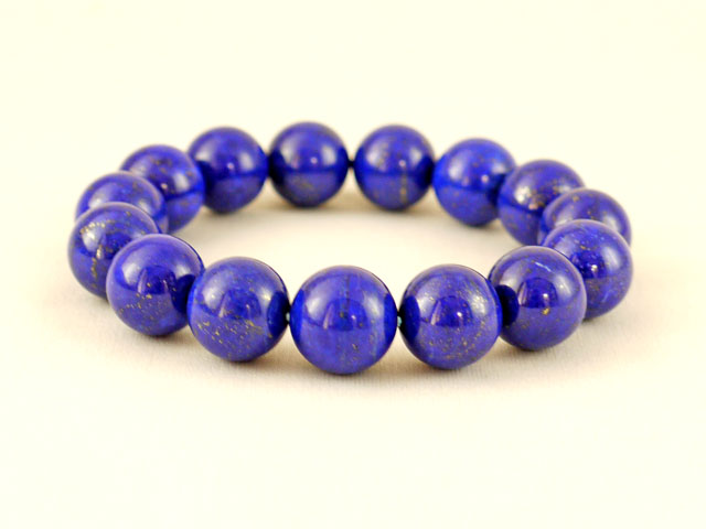 ラピスラズリ ブレスレット 14ミリ　【br-0222-lapis14mm】