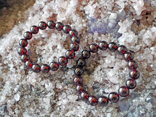 ロードライトガーネット ブレスレット 11ミリ　【br-0239-garnet11mm】