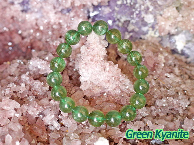 グリーンカイヤナイト ブレスレット 11ミリ　【br-0245-greenkyanite11mm】