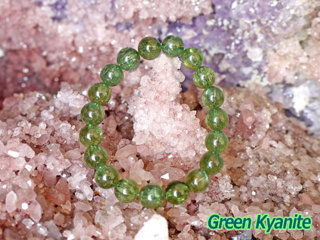 グリーンカイヤナイト ブレスレット 10ミリ　【br-0246-greenkyanite10mm】
