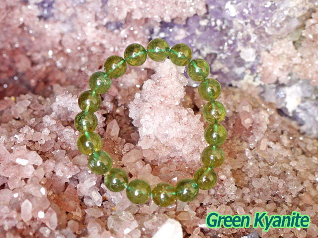 グリーンカイヤナイト ブレスレット 10ミリ　【br-0247-greenkyanite10mm】