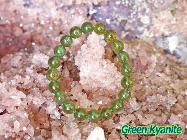 グリーンカイヤナイト ブレスレット 10ミリ　【br-0248-greenkyanite10mm】