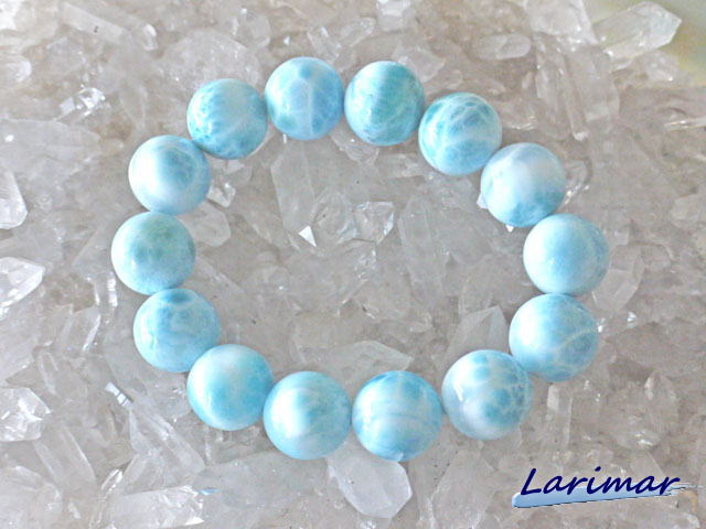 ラリマー ブレスレット 17ミリ　【br-0258-larimar17mm】