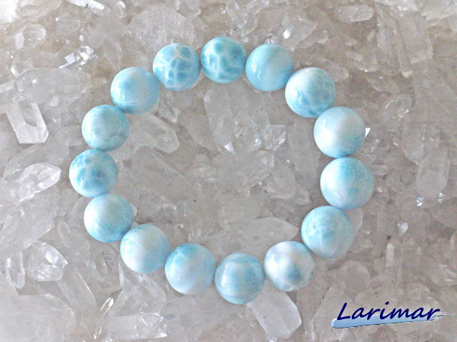 ラリマー ブレスレット 15ミリ　【br-0261-larimar15mm】