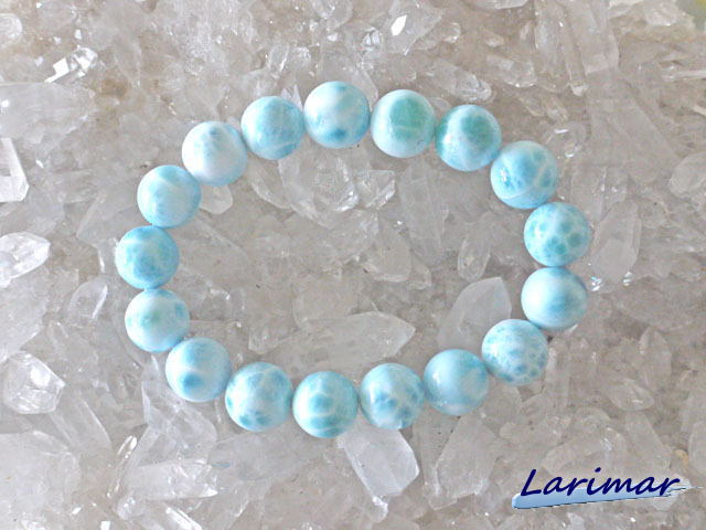 ラリマー ブレスレット 13ミリ　【br-0265-larimar13mm】