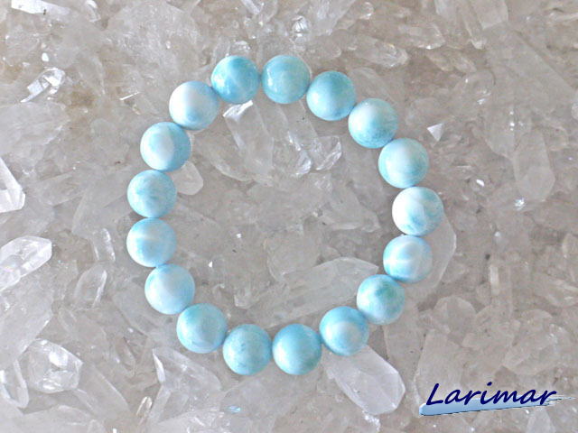 ラリマー ブレスレット 11ミリ　【br-0266-larimar11mm】