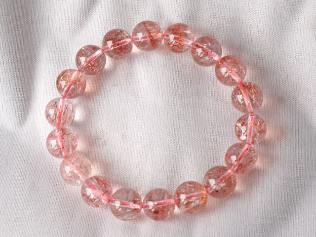 ストロベリークオーツ ブレスレット 11ミリ　【br-0282-strawberry11mm】