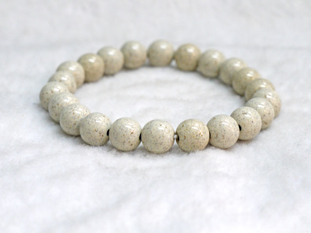 北投石（白） ブレスレット 10ミリ　【br-0284-hokutou-whi10mm】