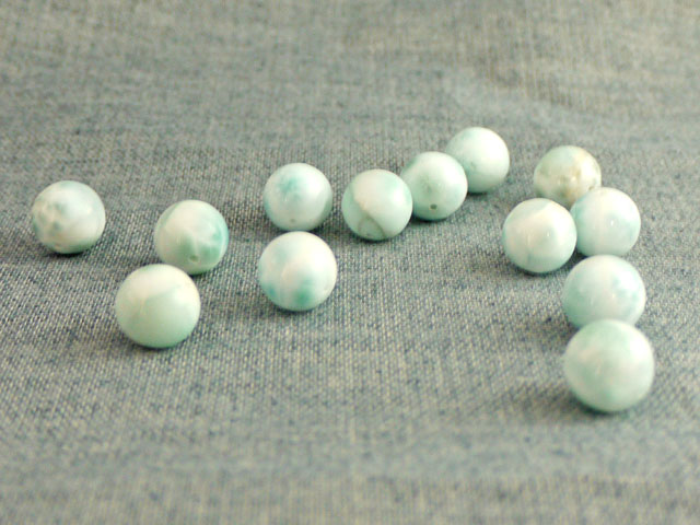 ラリマー 12ミリ貫通穴 粒売り 定型外郵便可　【bzpcs-larimar12mm】