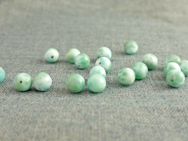 ラリマー 8ミリ貫通穴 粒売り 定型外郵便可　【bzpcs-larimar8mm】