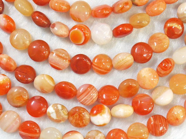 カーネリアン マルチカラー　ボタン型　10×6ミリ　【bz-carnelmulti-button106】【定型外可】