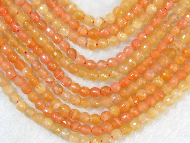 カーネリアン マルチカラー　ミラーカット　4ミリ　【bz-carnelmultimirror-4】【定型外可】