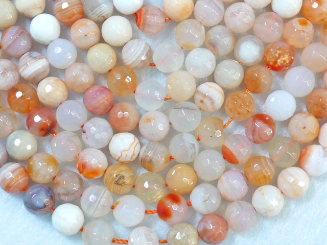 カーネリアン マルチカラー　ミラーカット　8ミリ　【bz-carnelmultimirror-8】【定型外可】