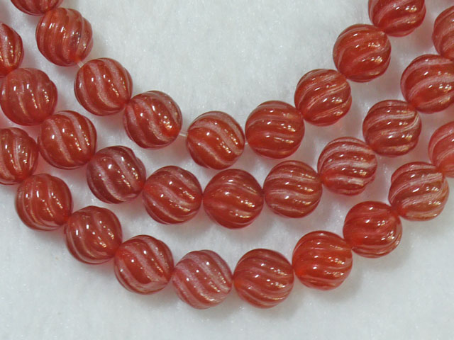 カーネリアン　ねじり彫刻　10ミリ　【bz-carnel-nejiri-10】【定型外可】