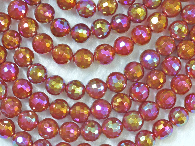 カーネリアンオーラ　ミラーカット　8ミリ　【bz-carnelaura-mirror-8】【定型外可】