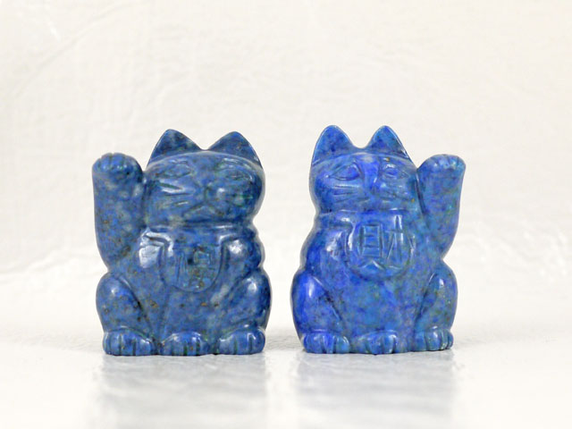 ラピスラズリ 招き猫ペア