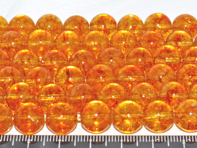 染めクラック水晶　シトリンカラー　10ミリ