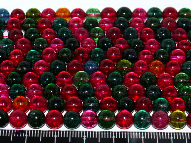 染めクラック水晶　トルマリンカラー　6ミリ