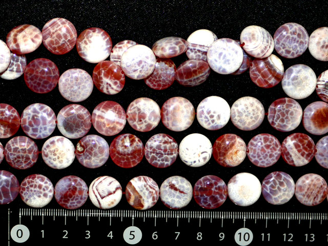 ファイアーアゲート　ボタン型　約15ミリ×7ミリ