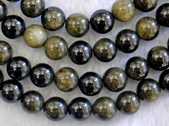ゴールデンオブシディアン　10ミリ　【bz-goldenobsidian-10】【定型外可】
