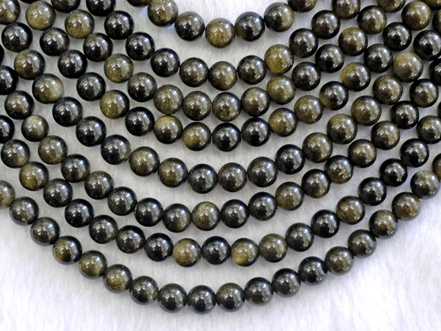 ゴールデンオブシディアン　8ミリ　【bz-goldenobsidian-8】【定型外可】