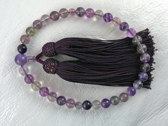 片手念珠　フローライト 8ミリ玉