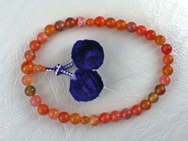 片手念珠　カーネリアン 8ミリ玉