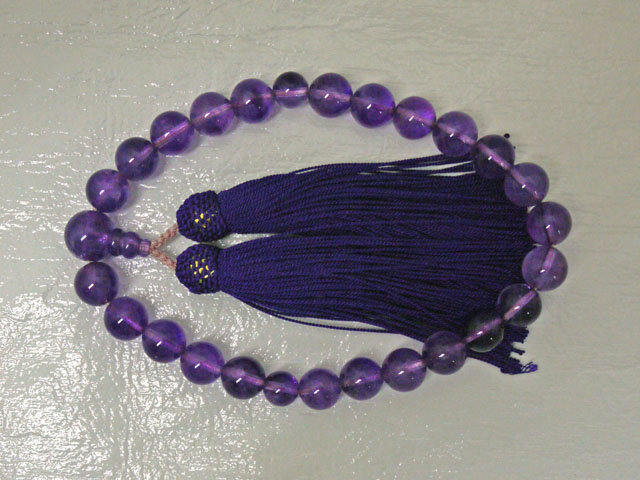 片手念珠  アメジスト　12ミリ玉