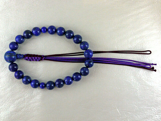 片手念珠 ラピスラズリ　14ミリ玉