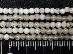 ボツワナアゲート(ボツワナ瑪瑙)　３ミリ　【ライトグレー系】