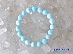 ラリマー ブレスレット 10ミリ　【br-0267-larimar10mm】