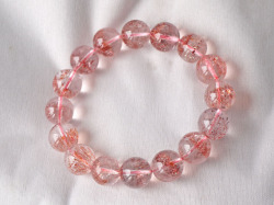 ストロベリークオーツ ブレスレット 13ミリ　【br-0281-strawberry13mm】