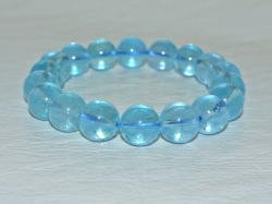 ブルートパーズブレスレット　11ミリ粒　約20ｃｍ
